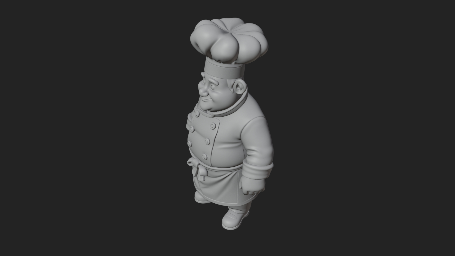 Chef Man Statue Design 9 3D Print Model 3D Model