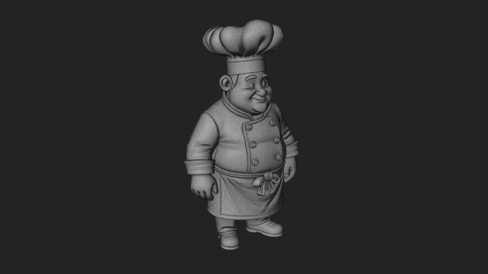 Chef Man Statue Design 9 3D Print Model 3D Model