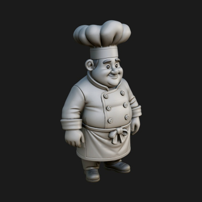 Chef Man Statue Design 9 3D Print Model