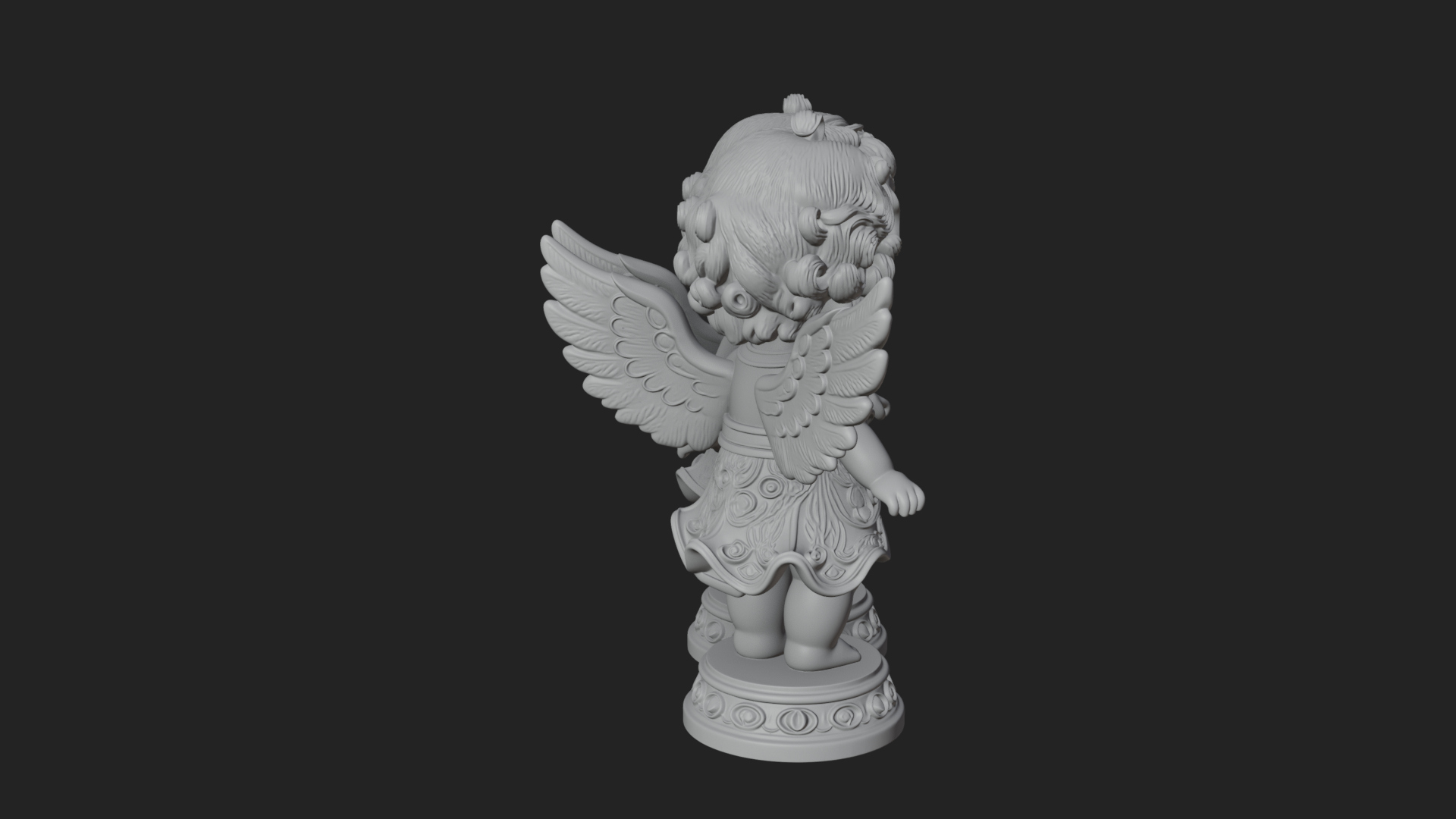 Cherub Angel Pair Statue Design 1 3D Print Model 3D Model