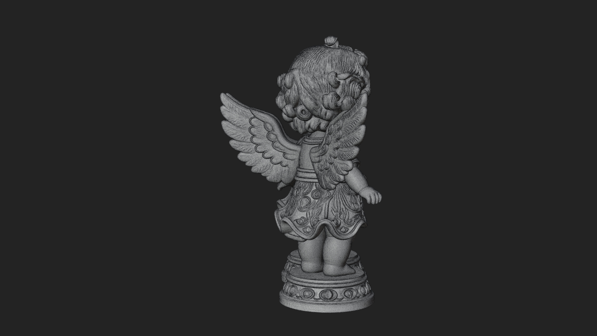 Cherub Angel Pair Statue Design 1 3D Print Model 3D Model