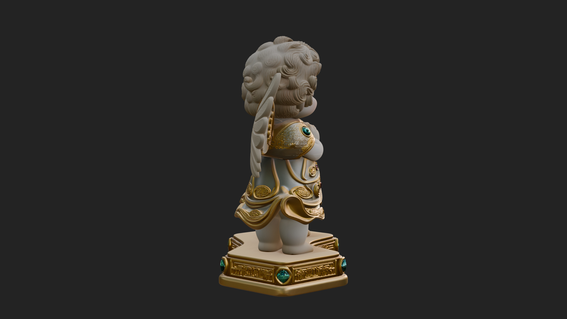 Cherub Angel Pair Statue Design 2 3D Print Model 3D Model