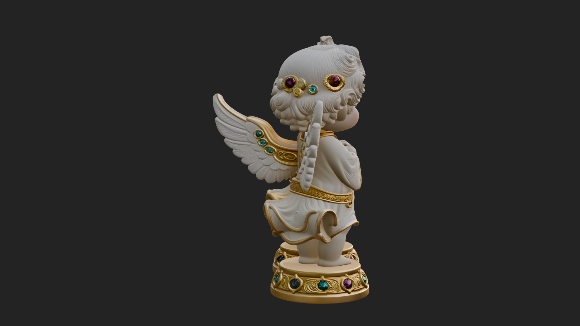 Cherub Angel Pair Statue Design 3 3D Print Model 3D Model