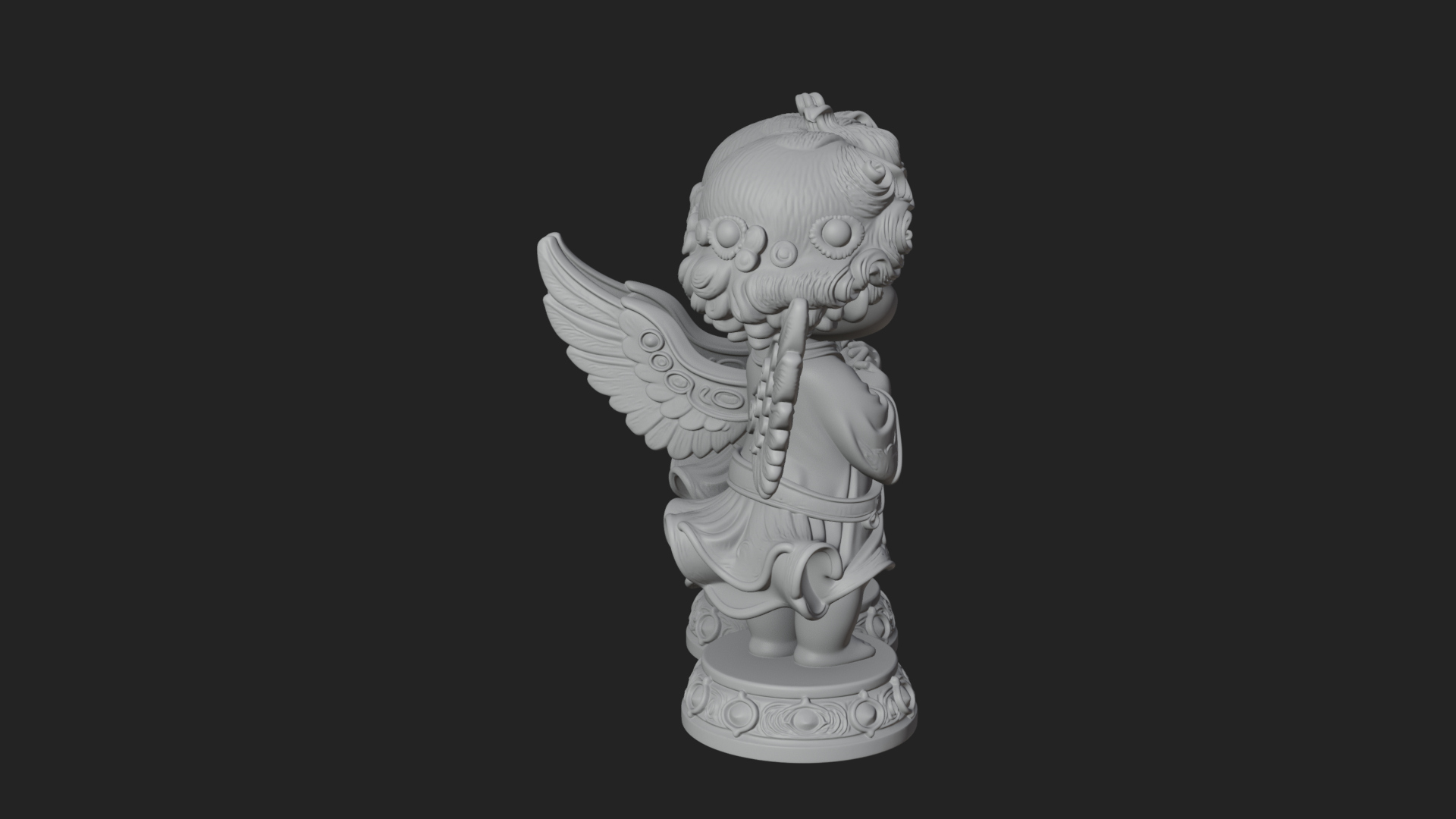 Cherub Angel Pair Statue Design 3 3D Print Model 3D Model