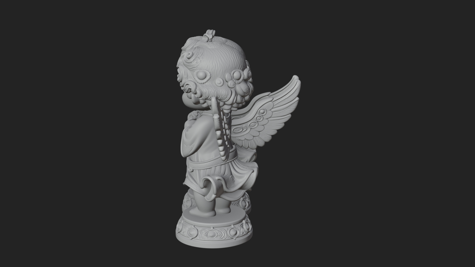 Cherub Angel Pair Statue Design 3 3D Print Model 3D Model