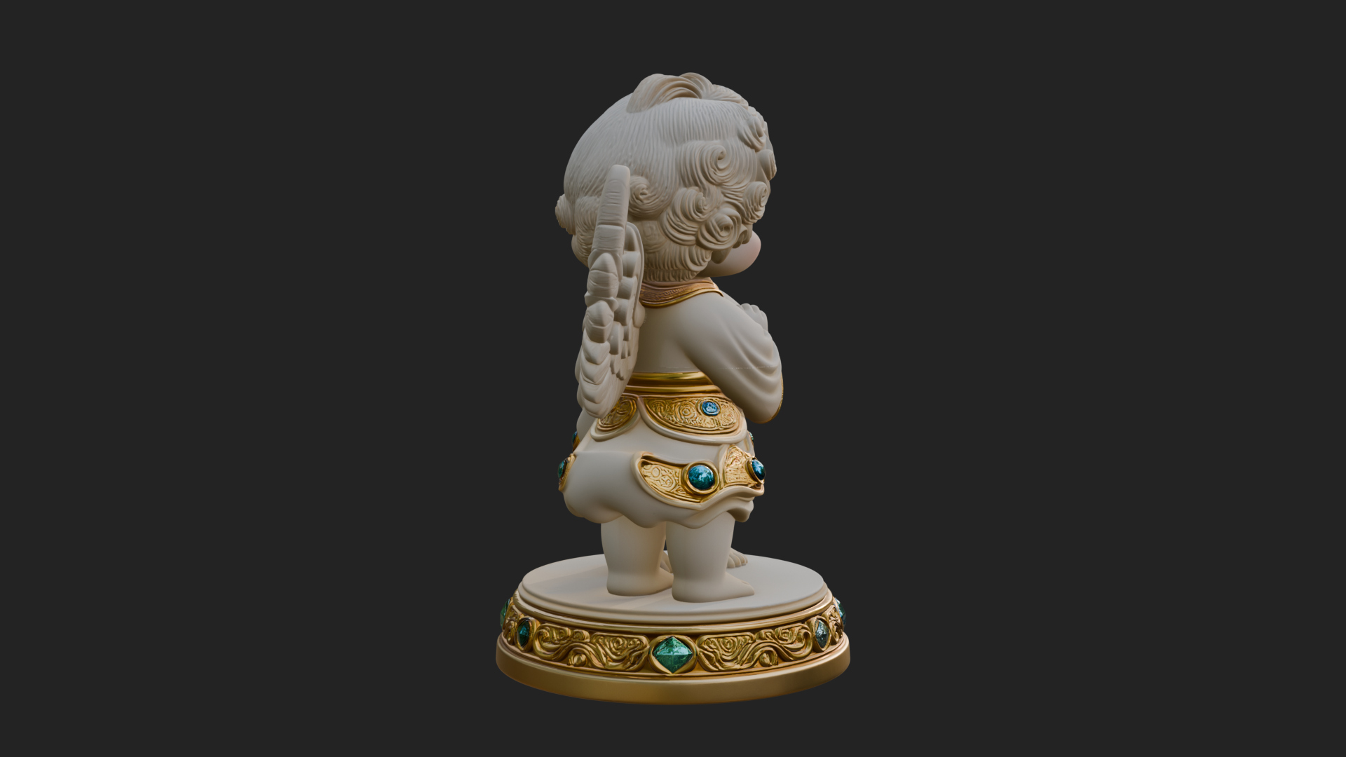Cherub Angel Pair Statue Design 4 3D Print Model 3D Model