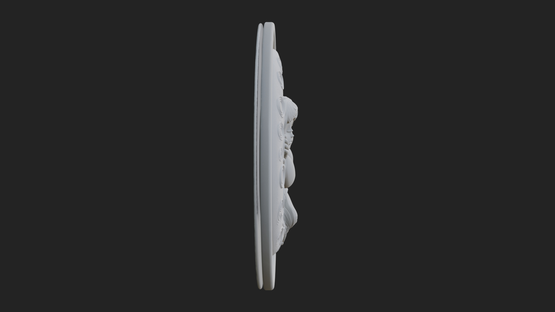 Cherub on Moon Disc Plaque Design 4 3D Print Model 3D Model