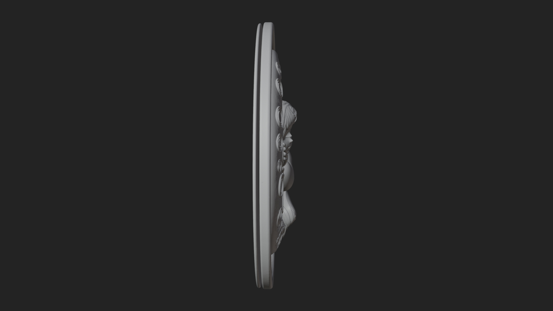 Cherub on Moon Disc Plaque Design 4 3D Print Model 3D Model
