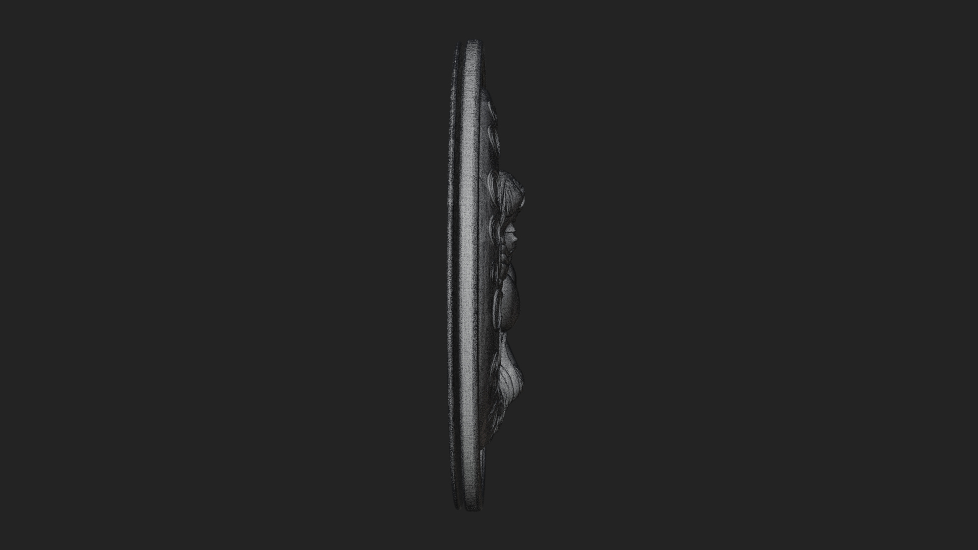 Cherub on Moon Disc Plaque Design 4 3D Print Model 3D Model