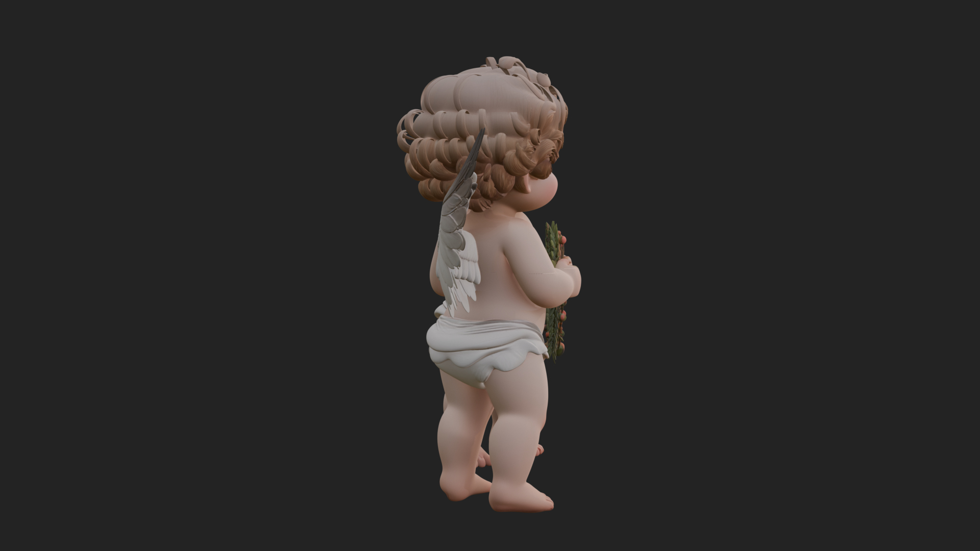 Cherub Pair with Heart Statue Design 1 3D Print Model 3D Model