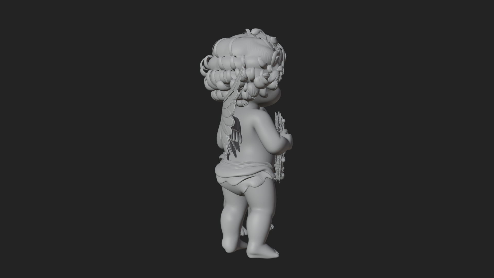 Cherub Pair with Heart Statue Design 1 3D Print Model 3D Model
