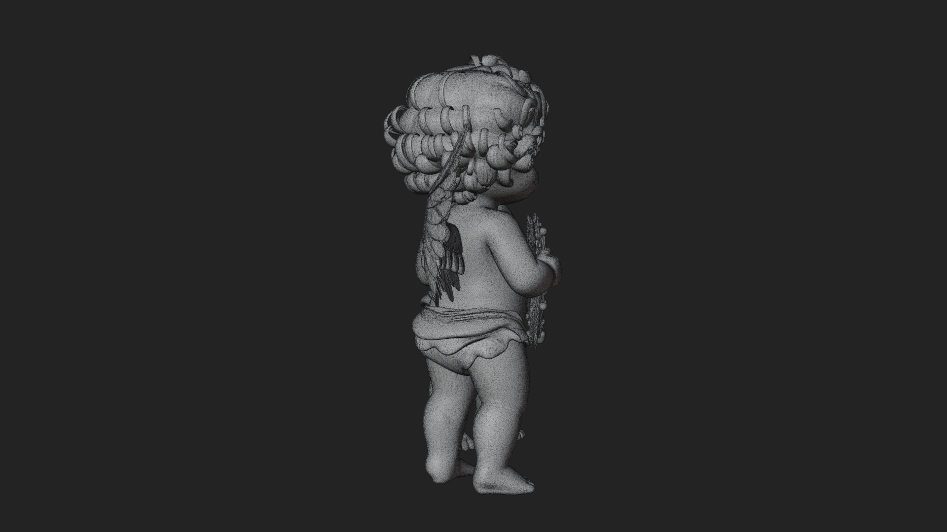Cherub Pair with Heart Statue Design 1 3D Print Model 3D Model
