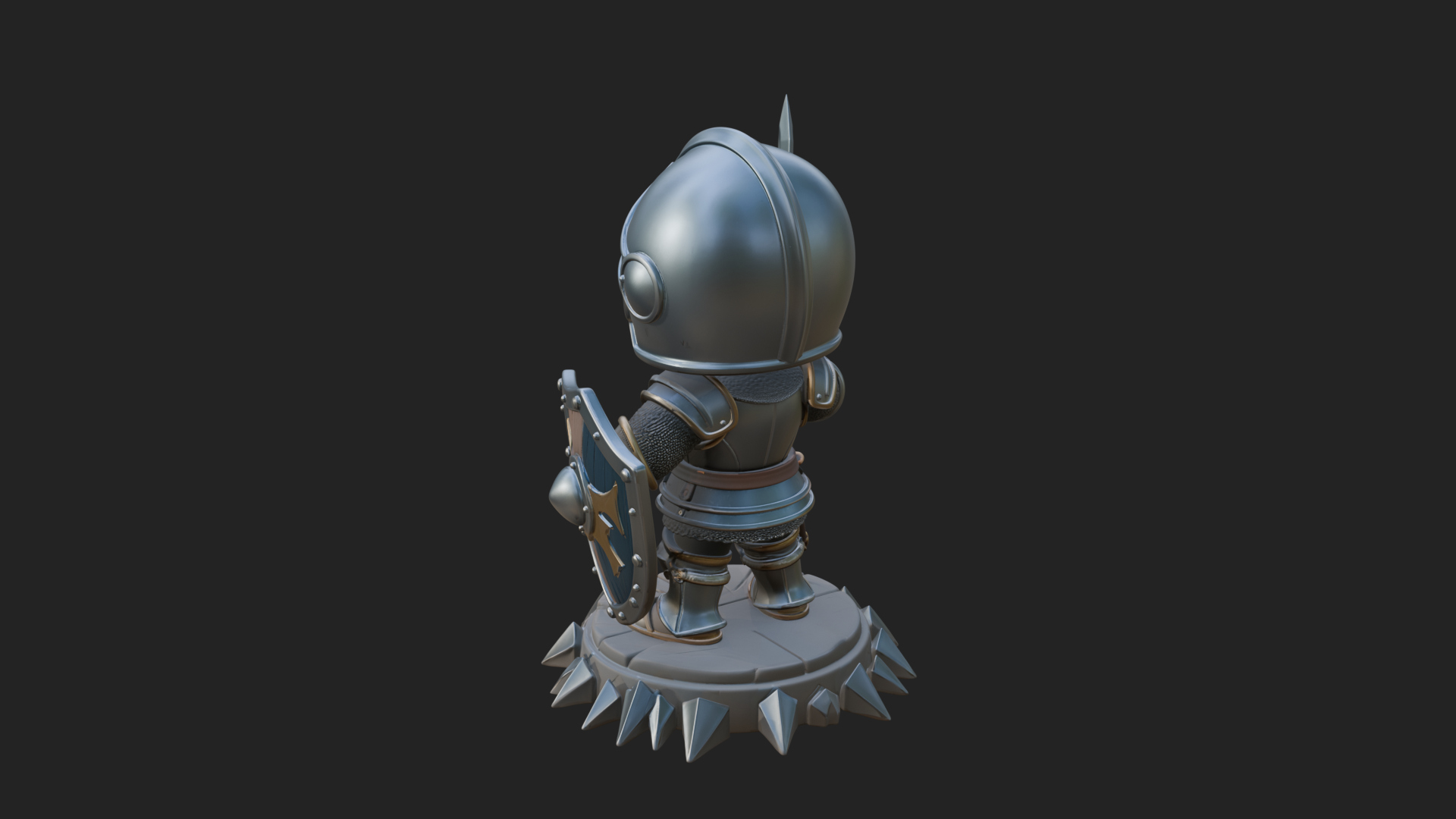Chibi Armored Knight Statue Design 1 3D Print Model 3D Model