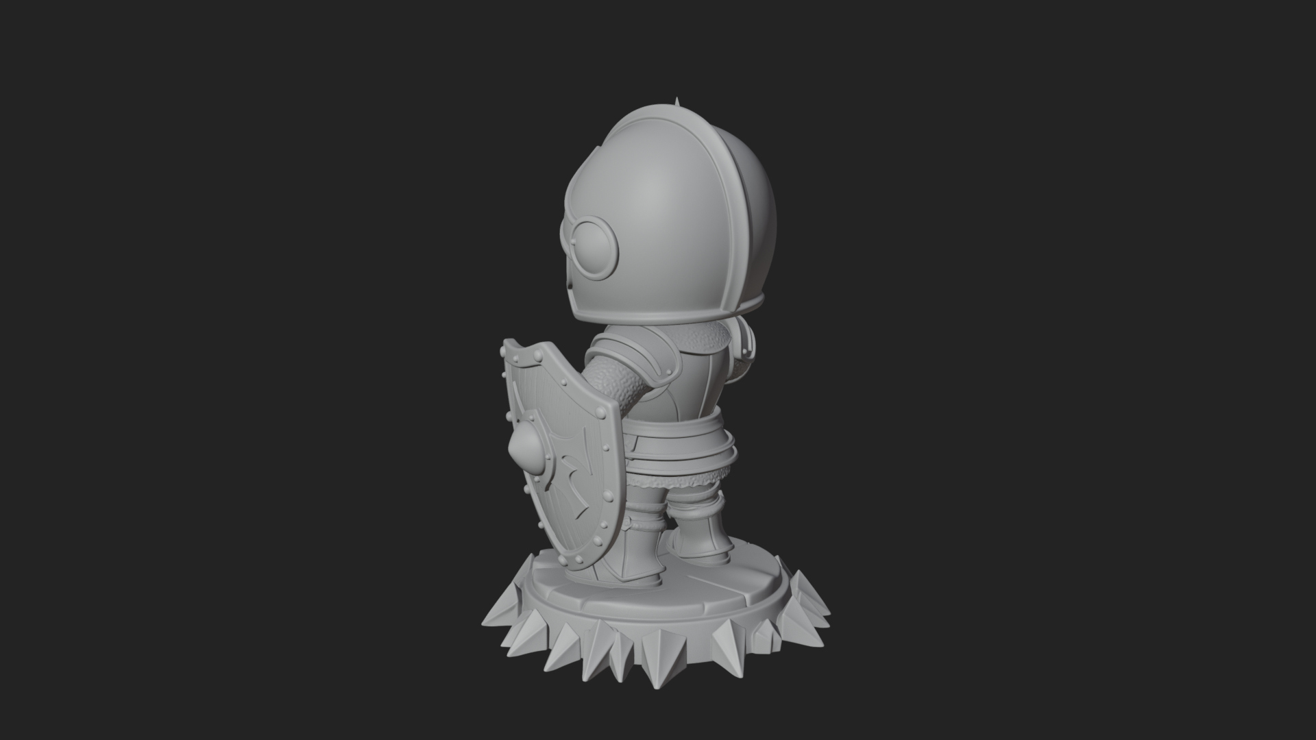 Chibi Armored Knight Statue Design 1 3D Print Model 3D Model