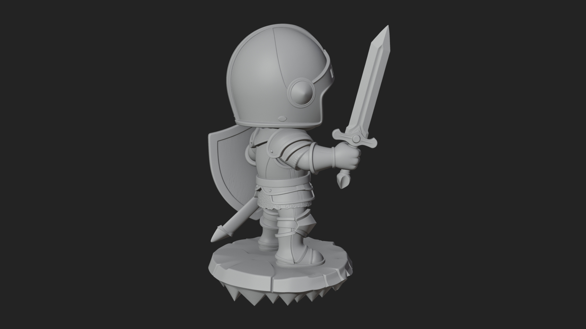 Chibi Armored Knight Statue Design 2 3D Print Model 3D Model