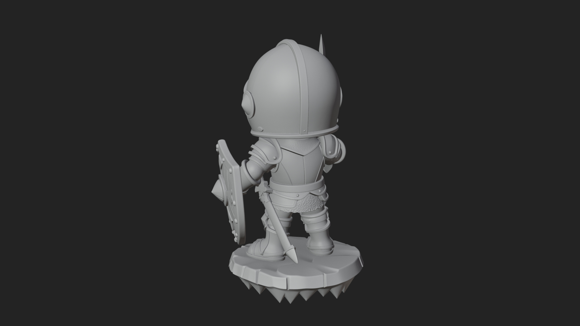 Chibi Armored Knight Statue Design 2 3D Print Model 3D Model