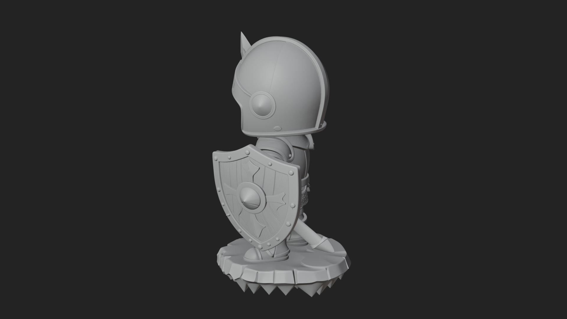 Chibi Armored Knight Statue Design 2 3D Print Model 3D Model