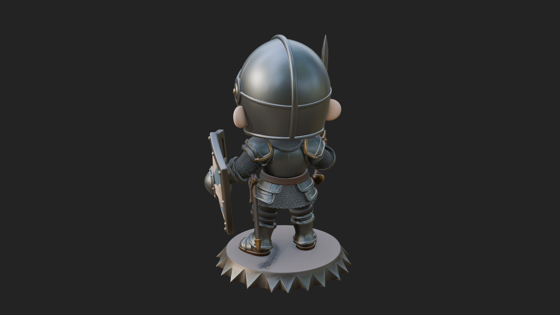 Chibi Armored Knight Statue Design 3 3D Print Model 3D Model
