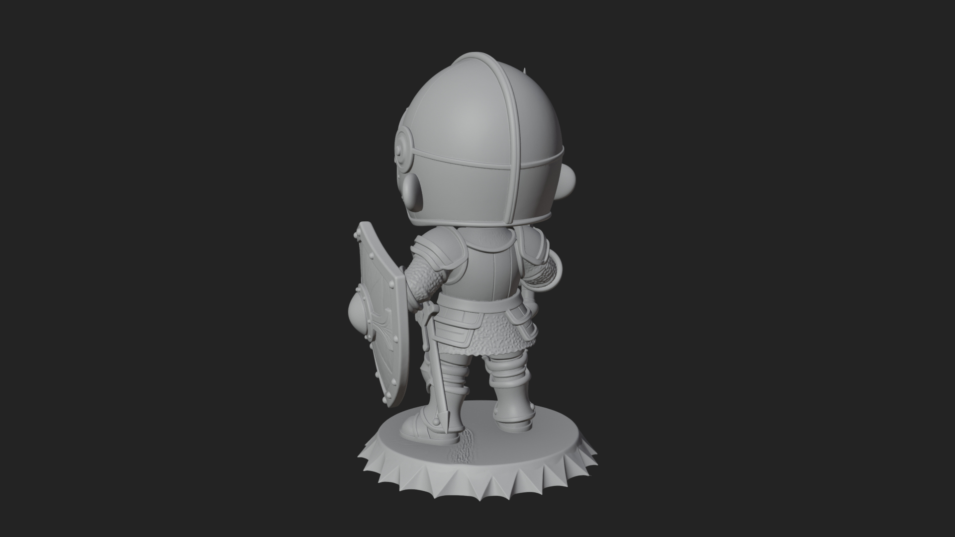 Chibi Armored Knight Statue Design 3 3D Print Model 3D Model