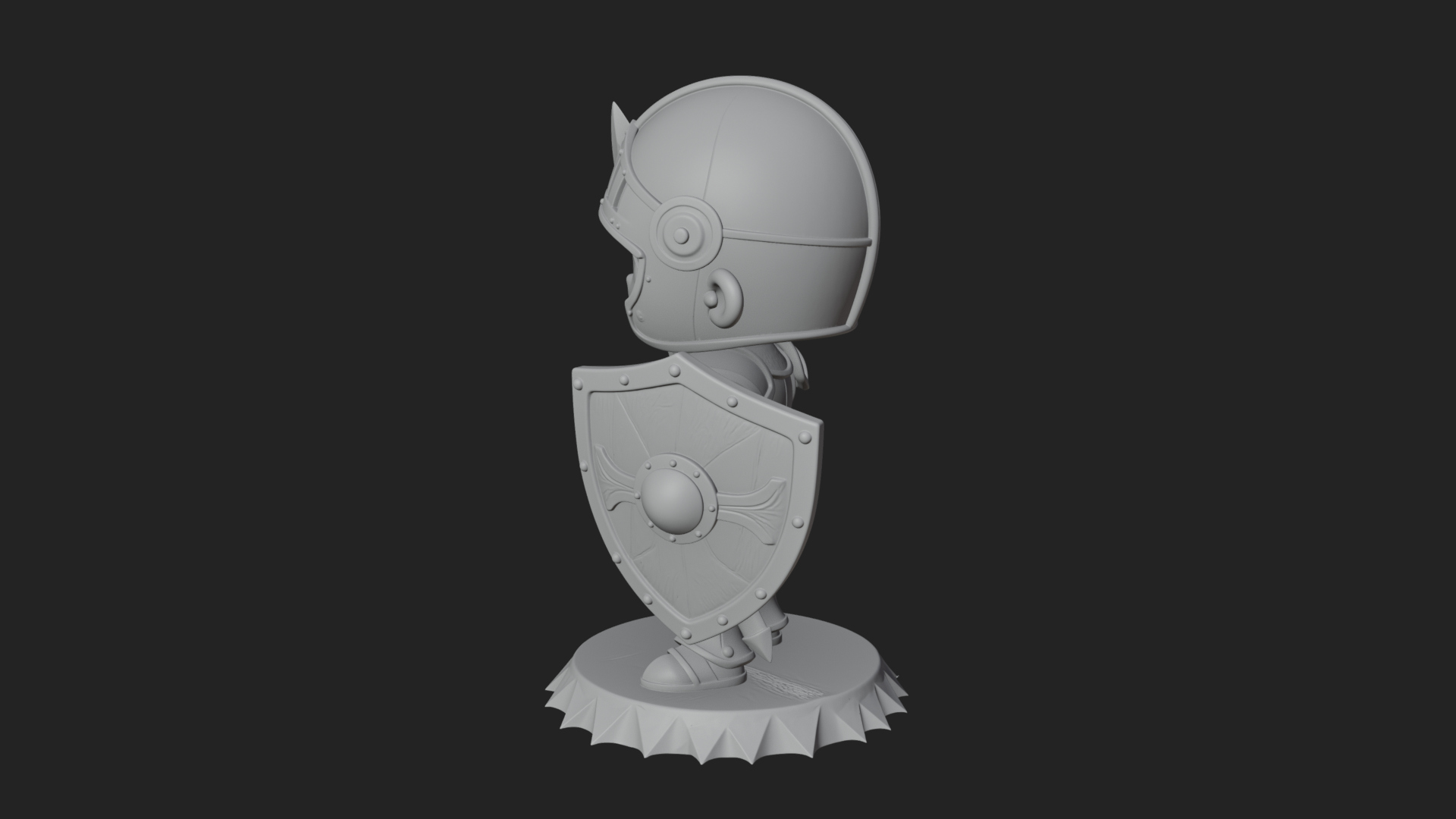 Chibi Armored Knight Statue Design 3 3D Print Model 3D Model