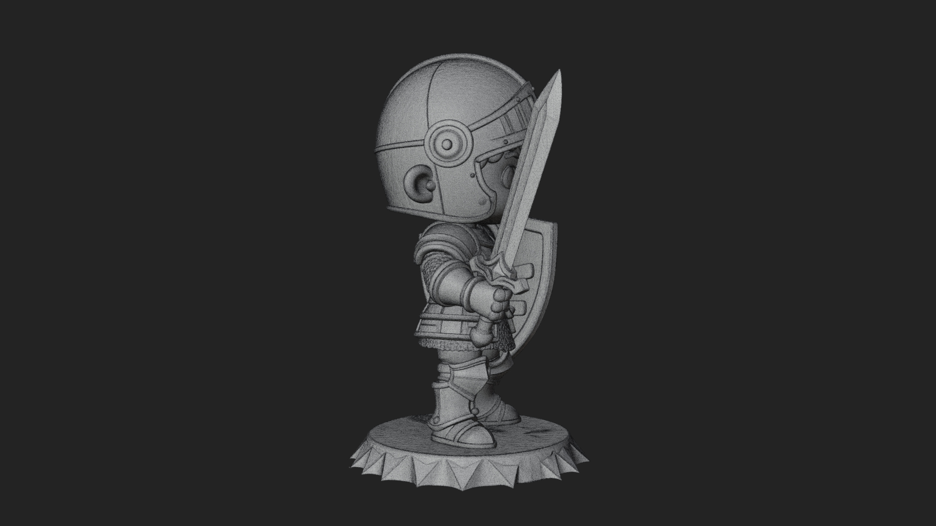 Chibi Armored Knight Statue Design 3 3D Print Model 3D Model