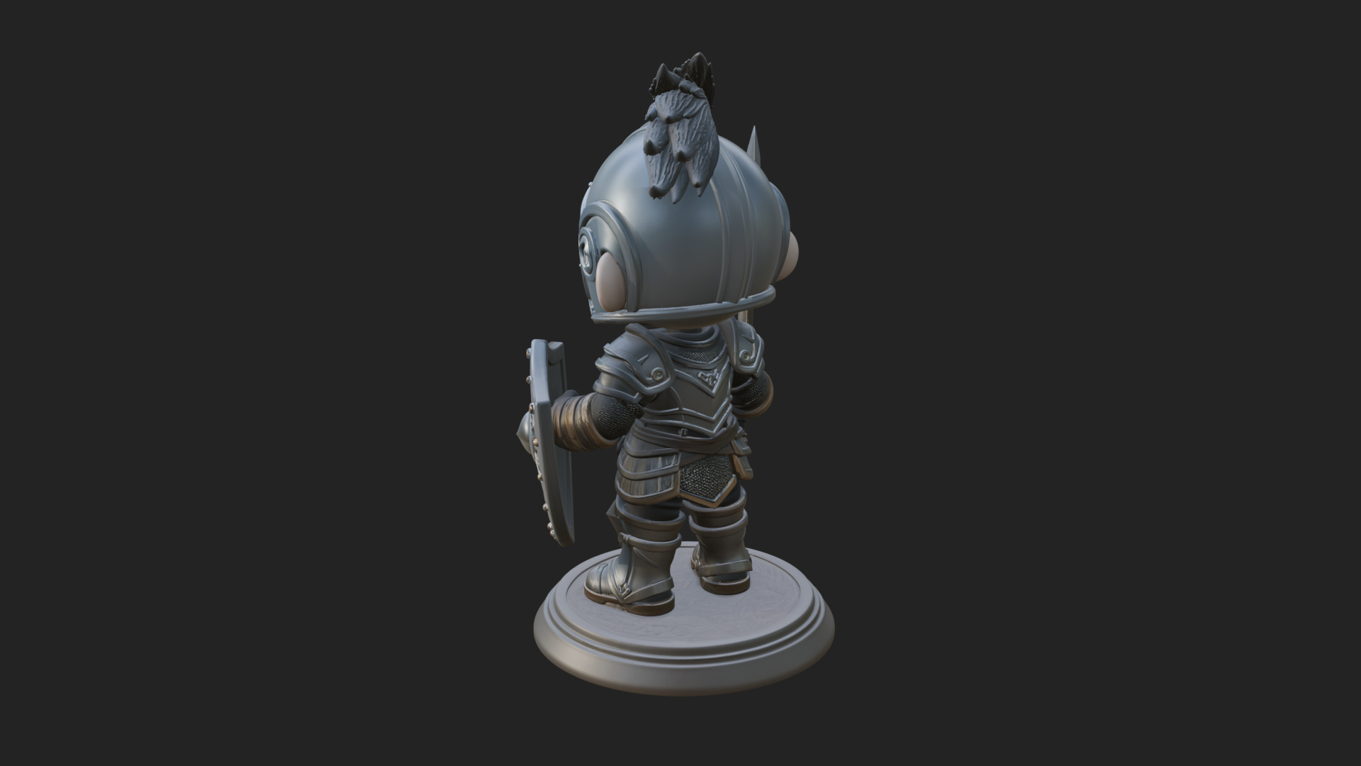 Chibi Armored Knight Statue Design 5 3D Print Model 3D Model