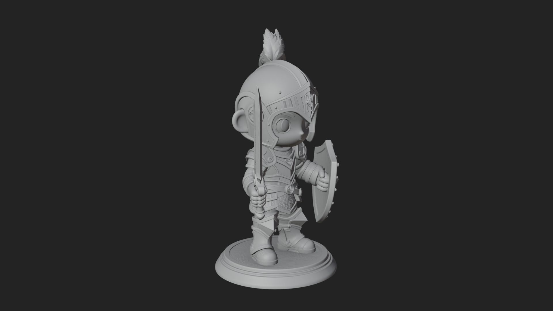 Chibi Armored Knight Statue Design 5 3D Print Model 3D Model