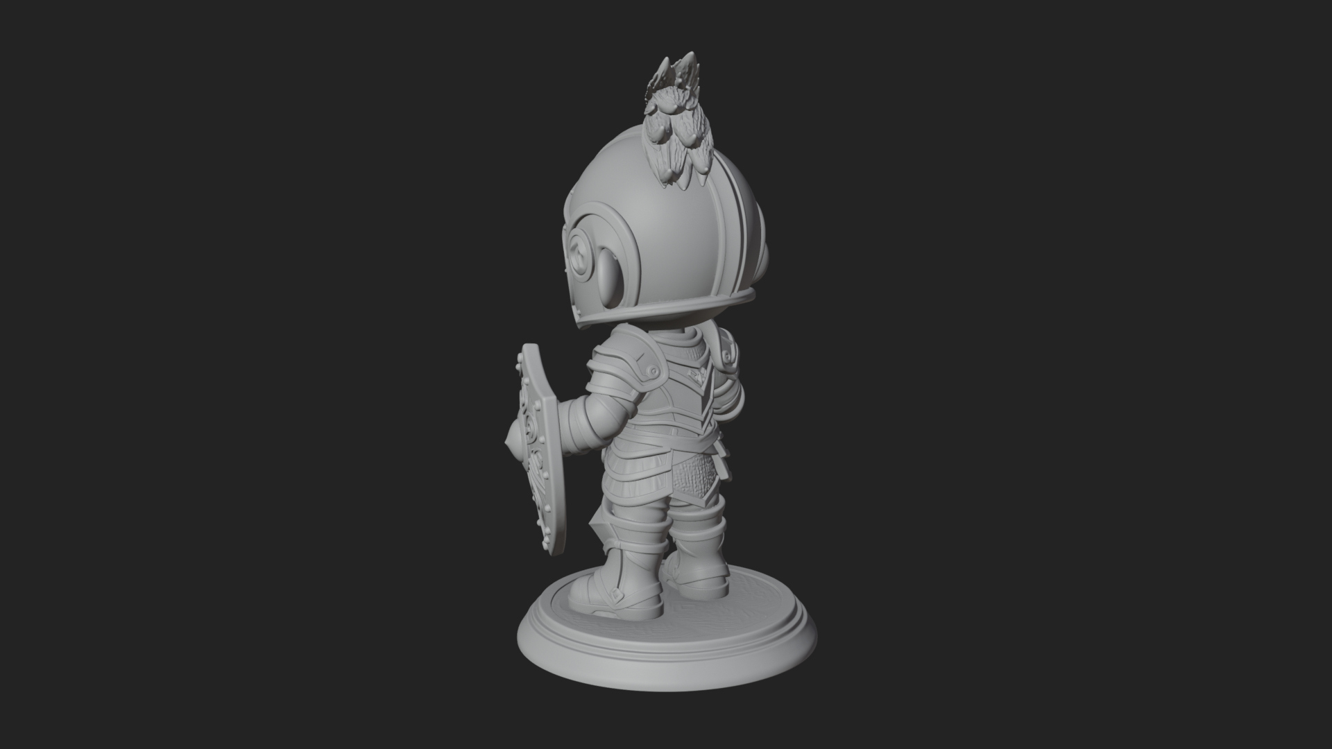 Chibi Armored Knight Statue Design 5 3D Print Model 3D Model