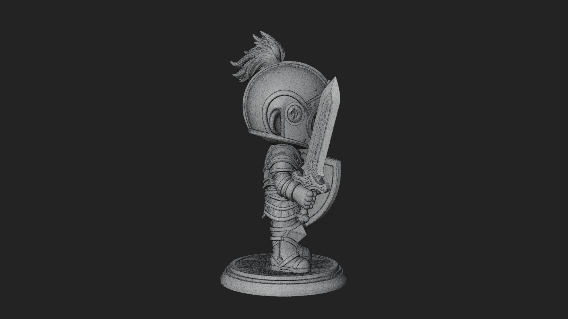 Chibi Armored Knight Statue Design 5 3D Print Model 3D Model