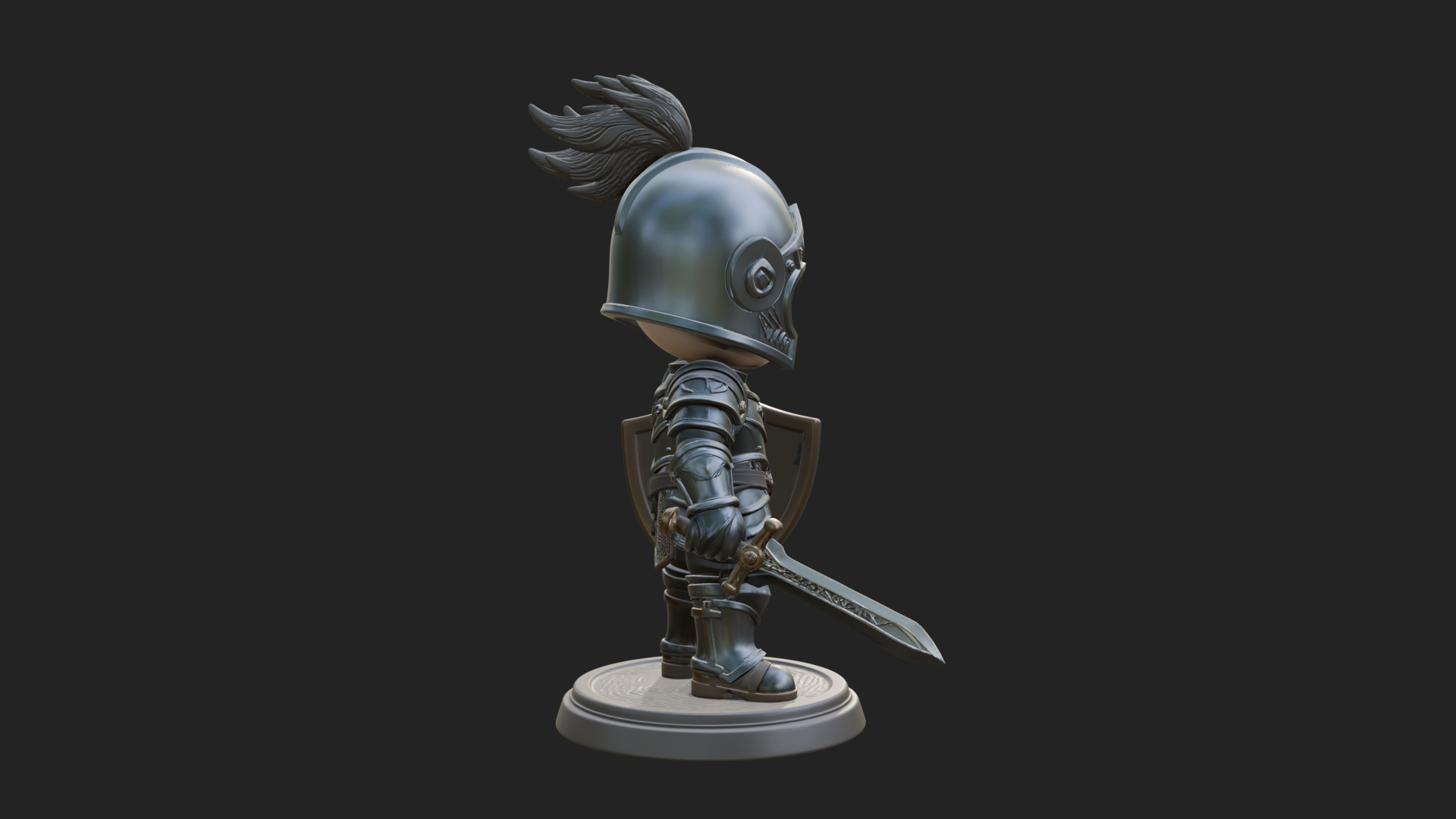 Chibi Armored Knight Statue Design 6 3D Print Model 3D Model