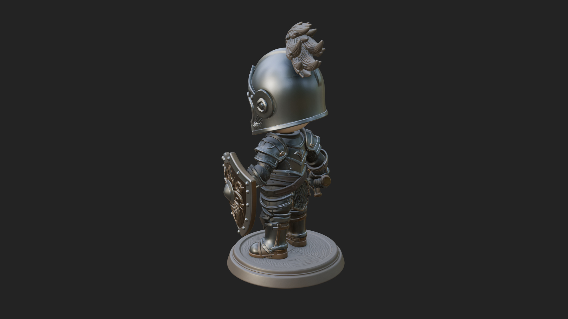 Chibi Armored Knight Statue Design 6 3D Print Model 3D Model