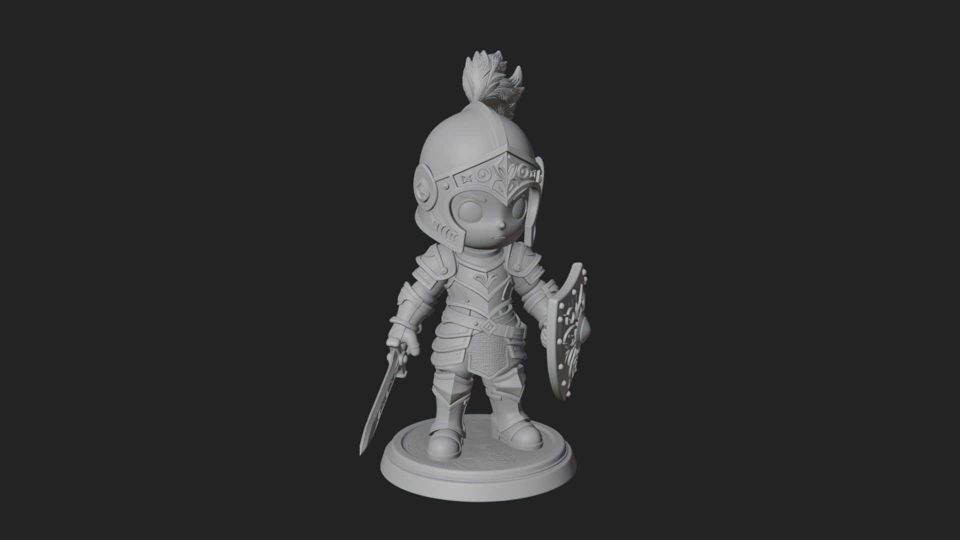 Chibi Armored Knight Statue Design 6 3D Print Model 3D Model