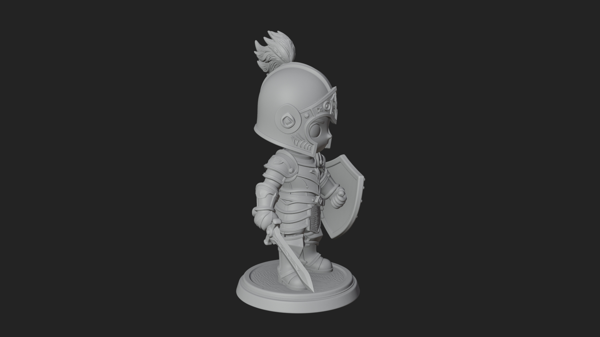 Chibi Armored Knight Statue Design 6 3D Print Model 3D Model