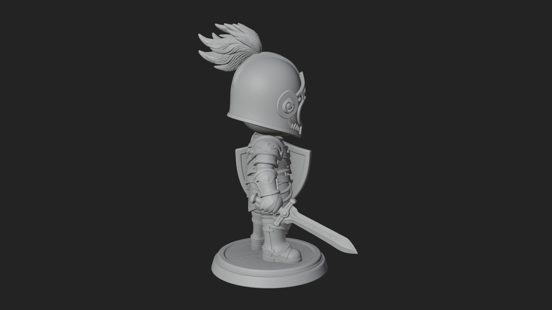 Chibi Armored Knight Statue Design 6 3D Print Model 3D Model