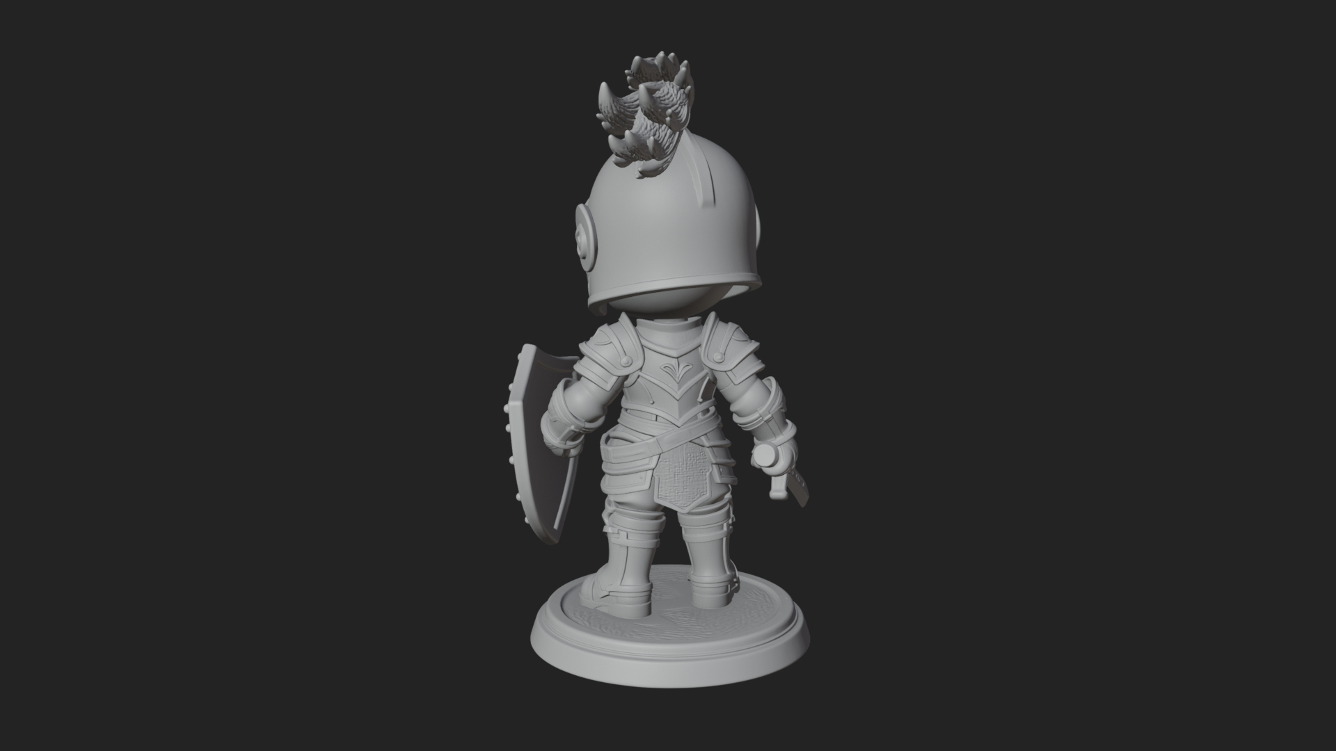 Chibi Armored Knight Statue Design 6 3D Print Model 3D Model