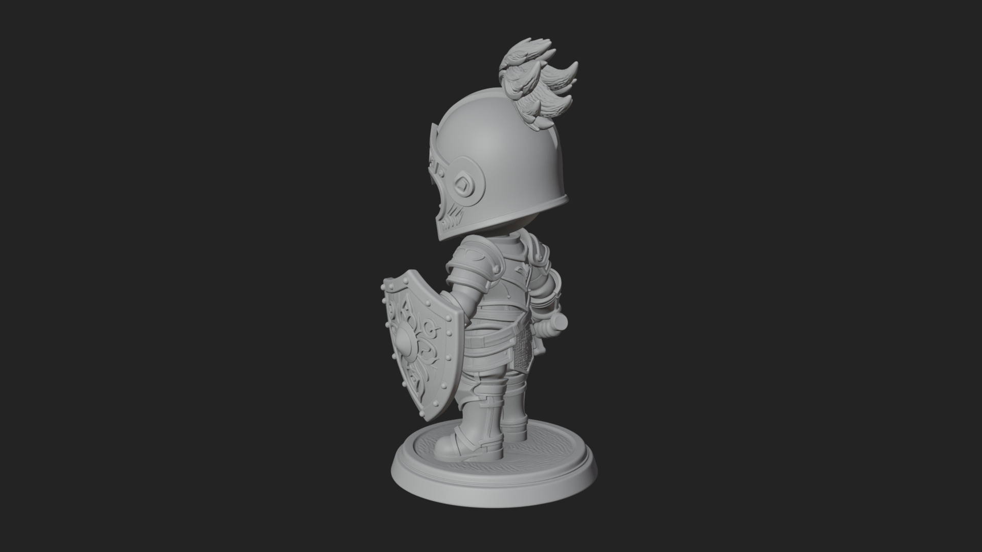 Chibi Armored Knight Statue Design 6 3D Print Model 3D Model