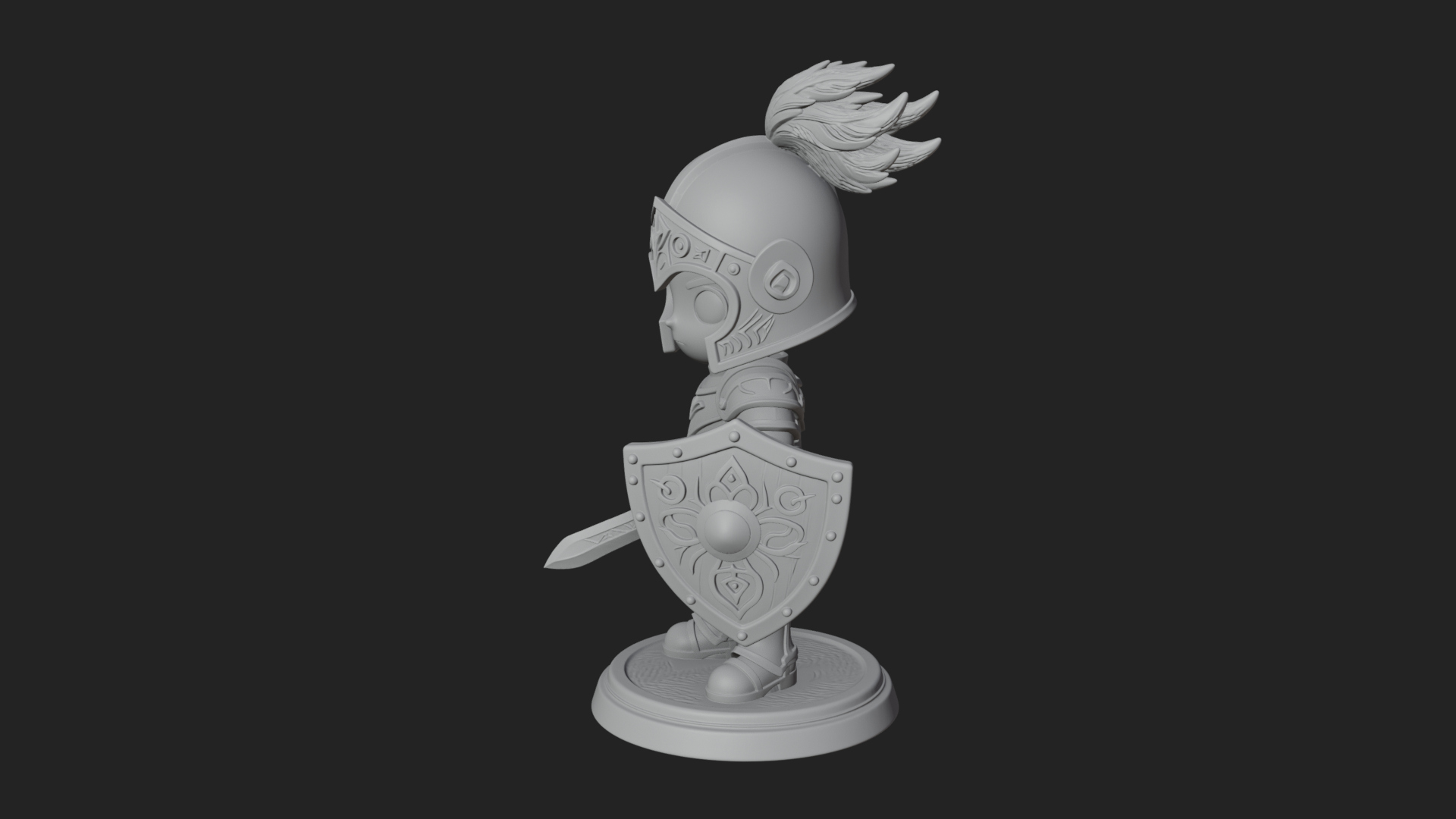 Chibi Armored Knight Statue Design 6 3D Print Model 3D Model