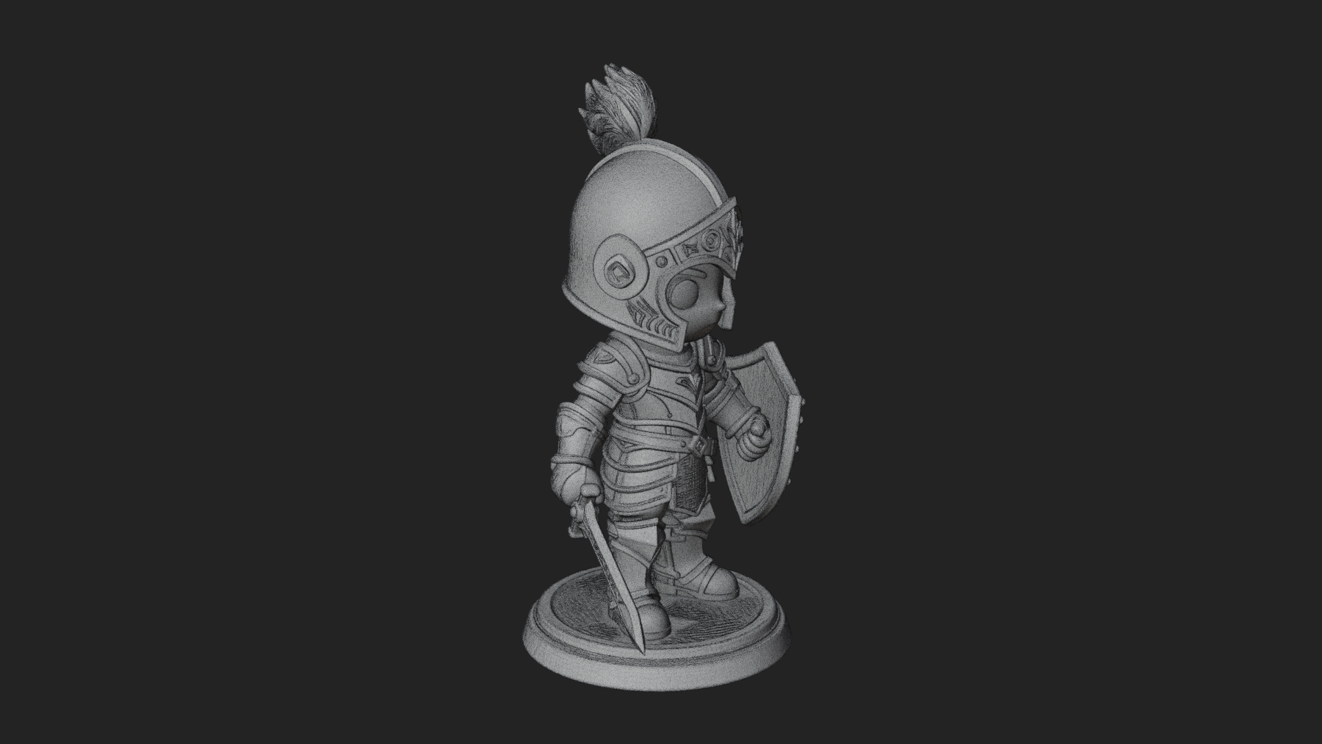 Chibi Armored Knight Statue Design 6 3D Print Model 3D Model