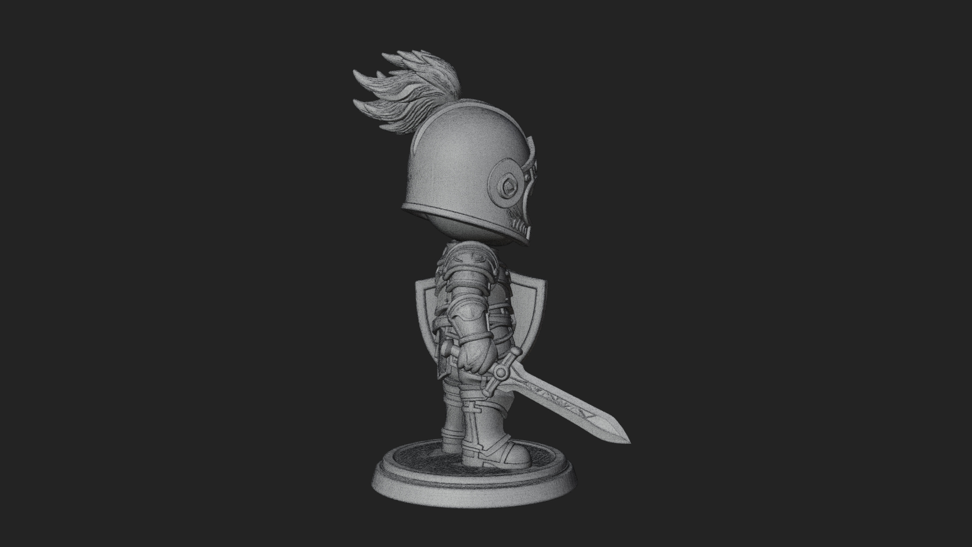 Chibi Armored Knight Statue Design 6 3D Print Model 3D Model