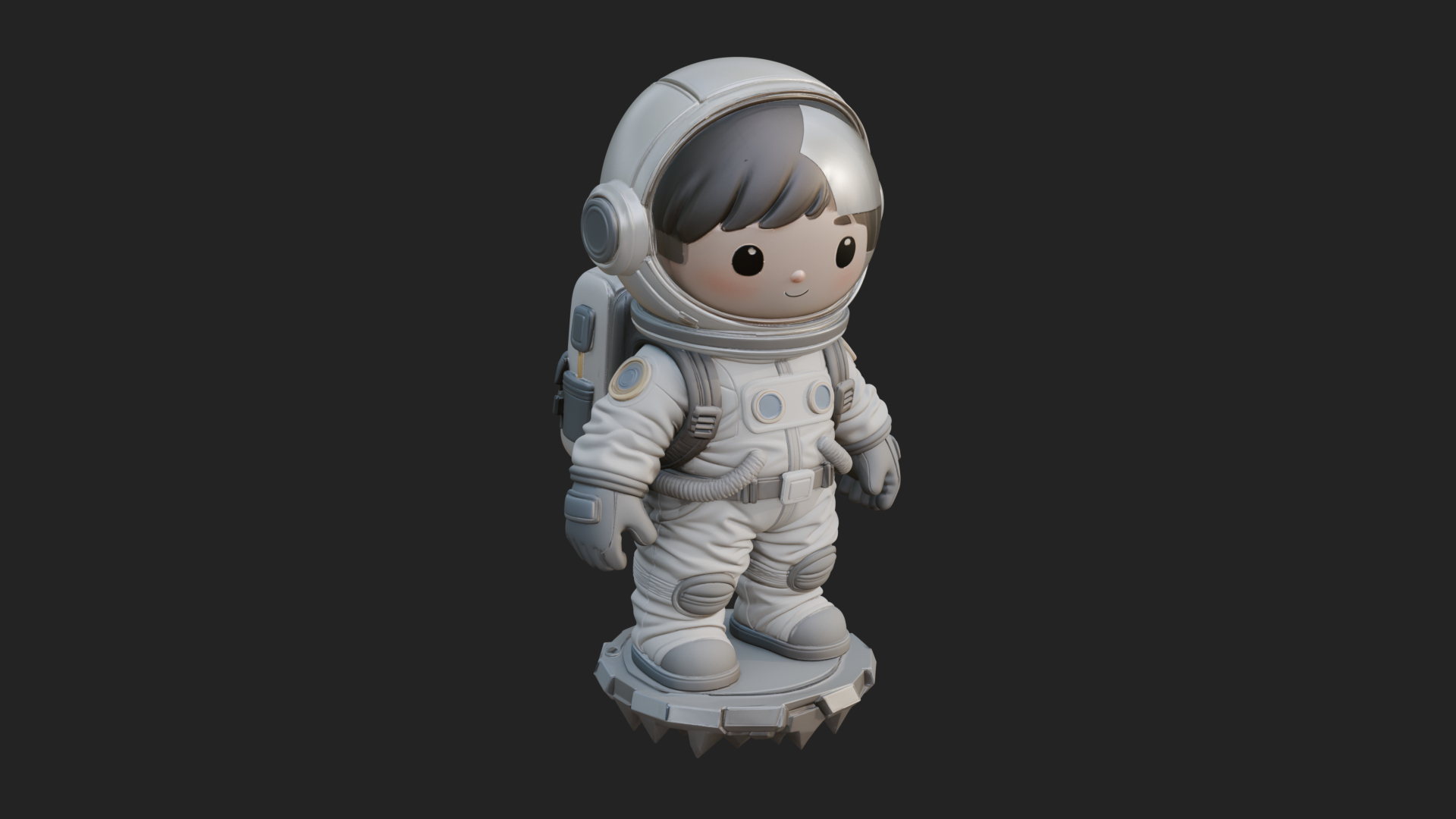 Chibi Astronaut in Suit Statue Design 1 3D Print Model 3D Model