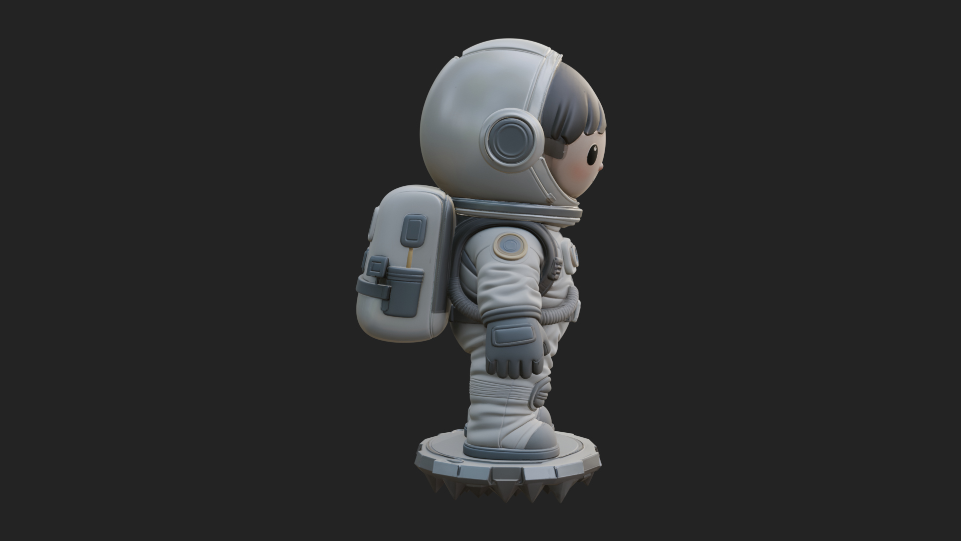 Chibi Astronaut in Suit Statue Design 1 3D Print Model 3D Model
