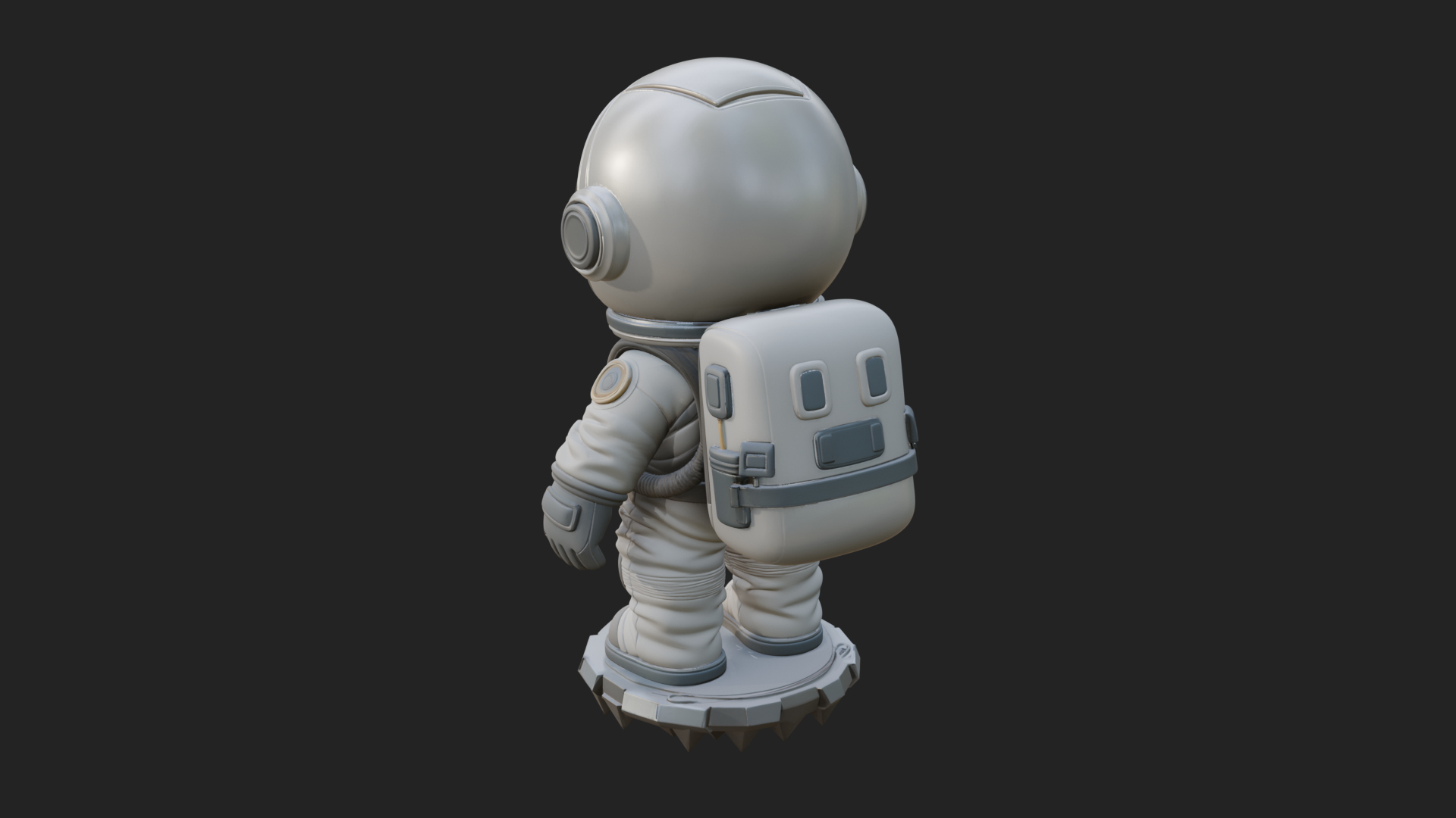 Chibi Astronaut in Suit Statue Design 1 3D Print Model 3D Model