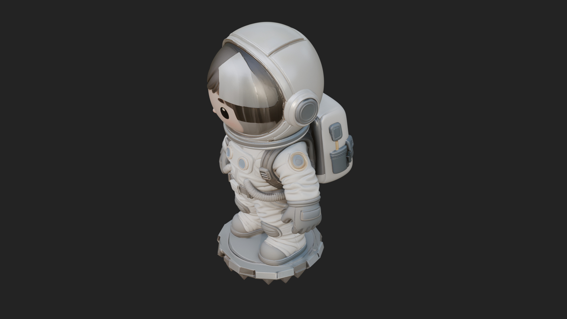 Chibi Astronaut in Suit Statue Design 1 3D Print Model 3D Model