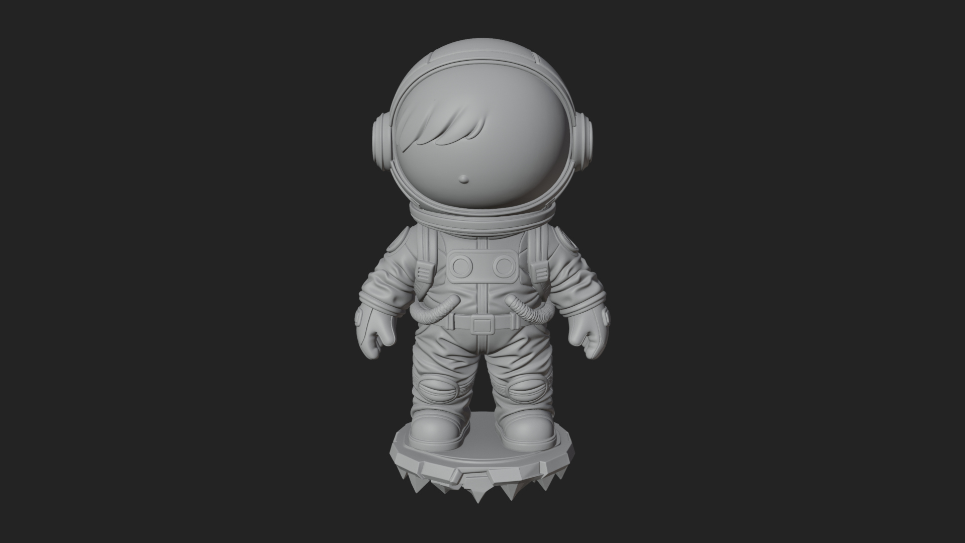 Chibi Astronaut in Suit Statue Design 1 3D Print Model 3D Model