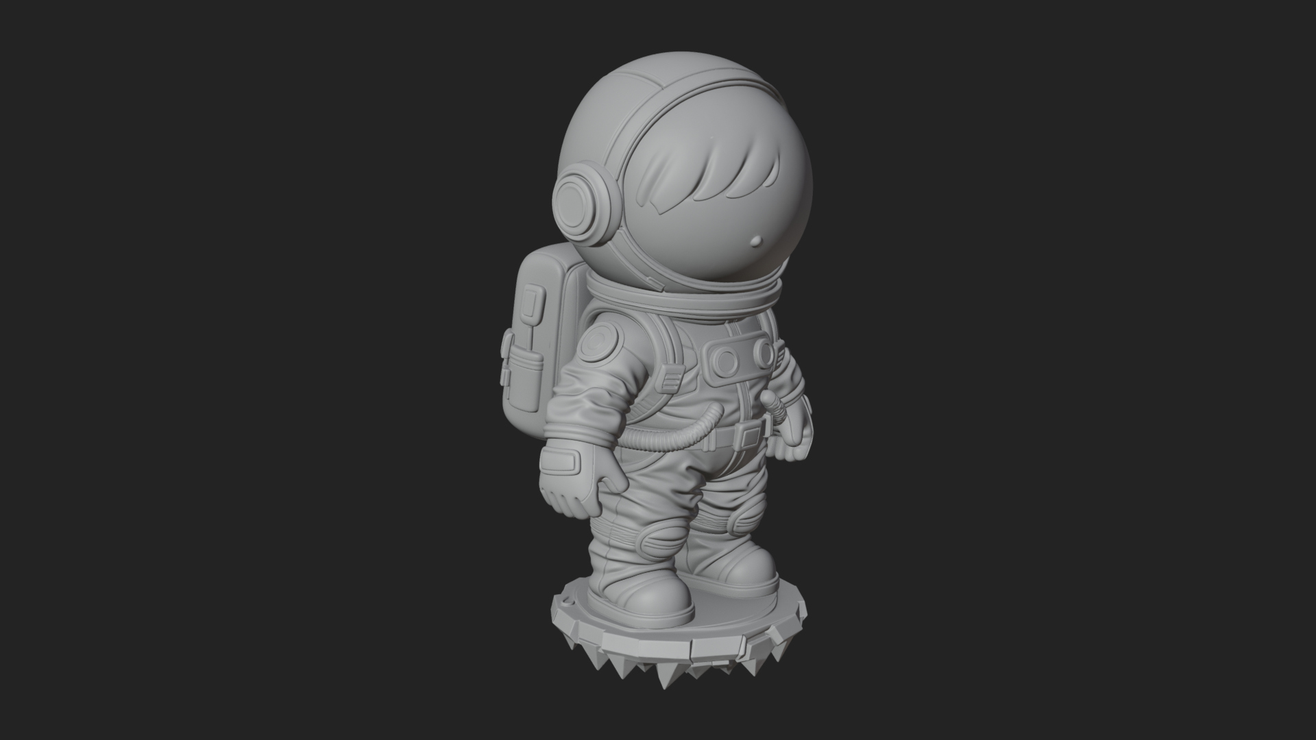 Chibi Astronaut in Suit Statue Design 1 3D Print Model 3D Model
