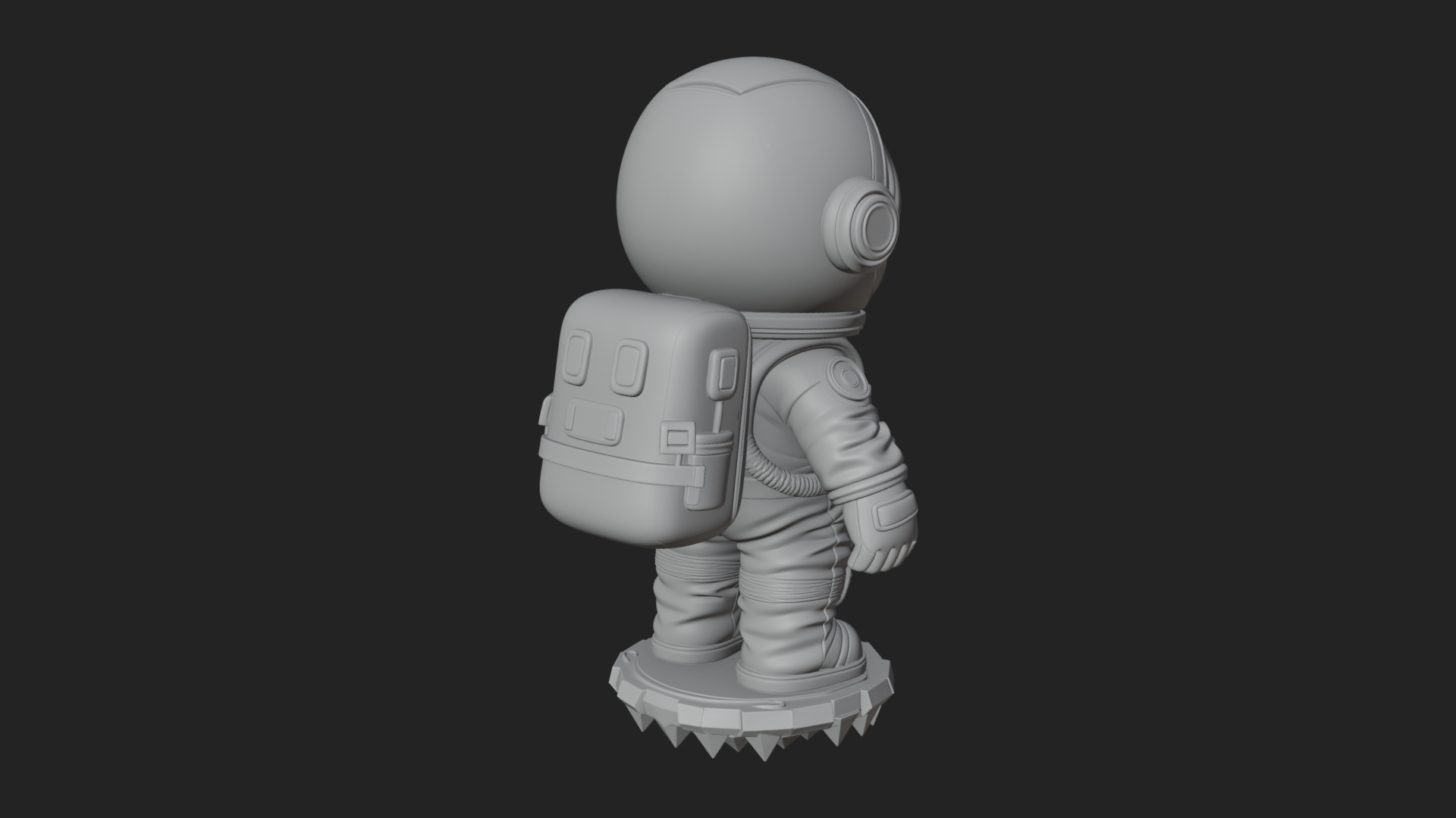 Chibi Astronaut in Suit Statue Design 1 3D Print Model 3D Model