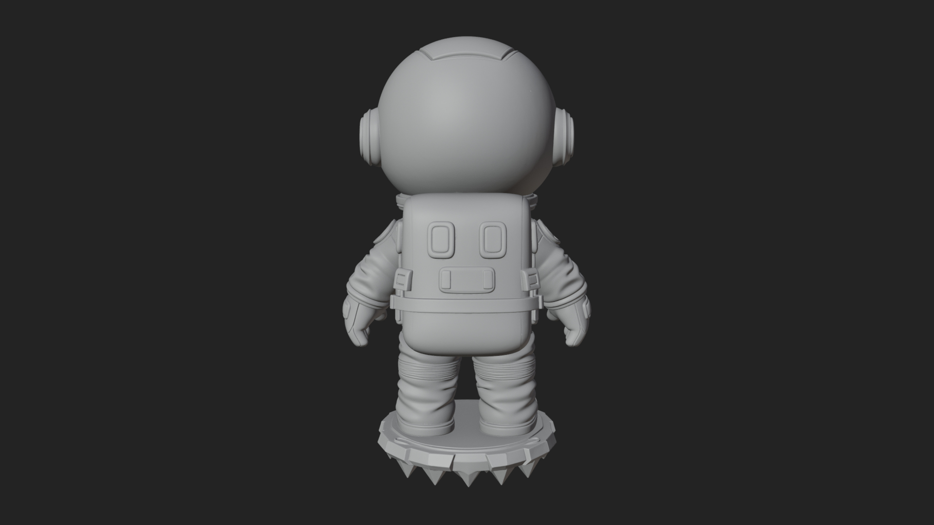Chibi Astronaut in Suit Statue Design 1 3D Print Model 3D Model
