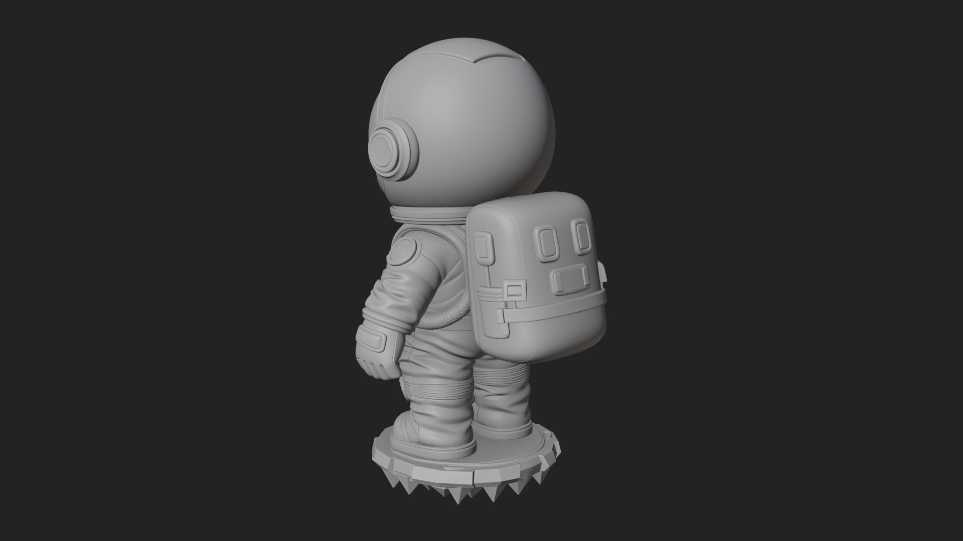 Chibi Astronaut in Suit Statue Design 1 3D Print Model 3D Model