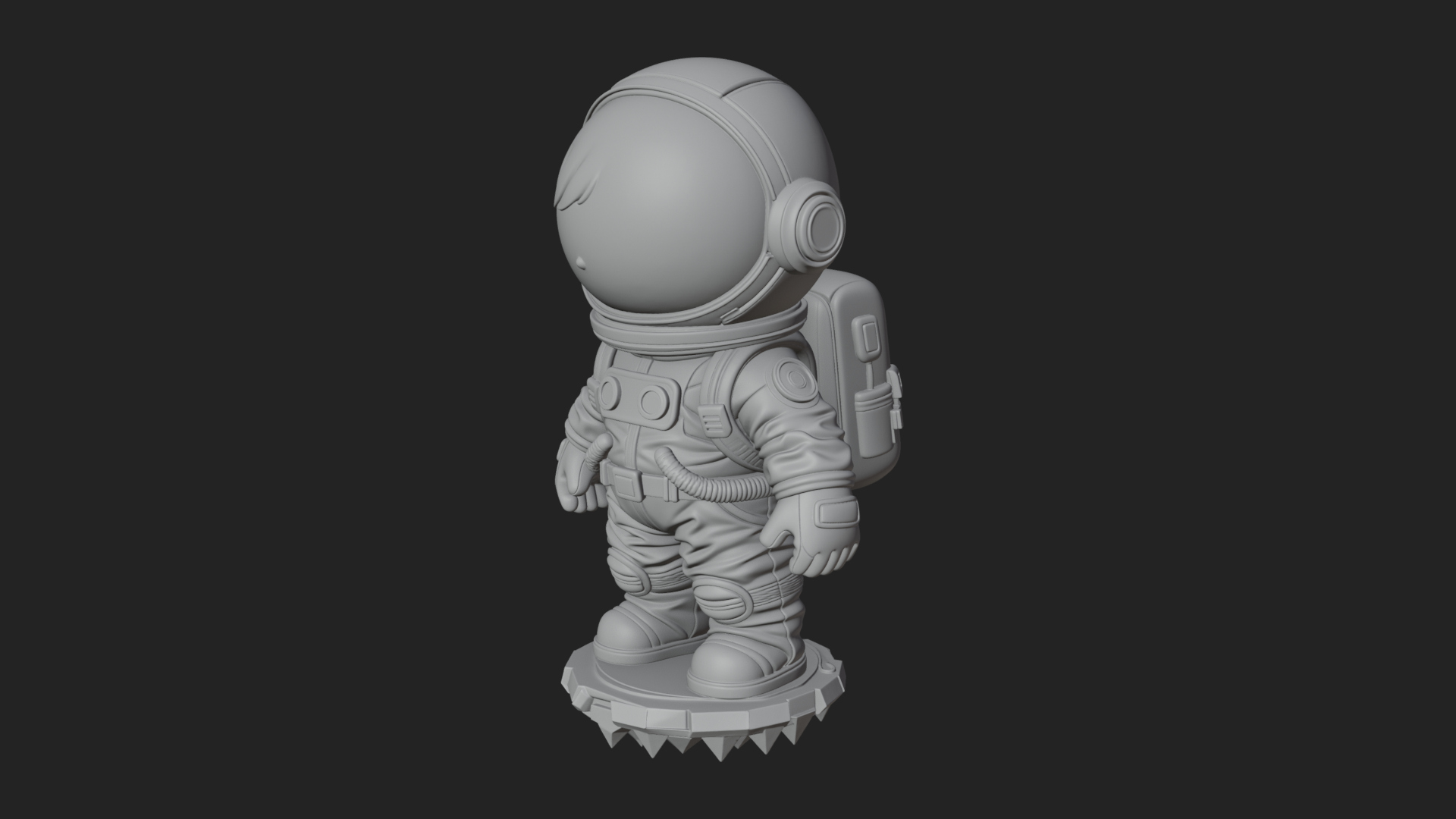 Chibi Astronaut in Suit Statue Design 1 3D Print Model 3D Model