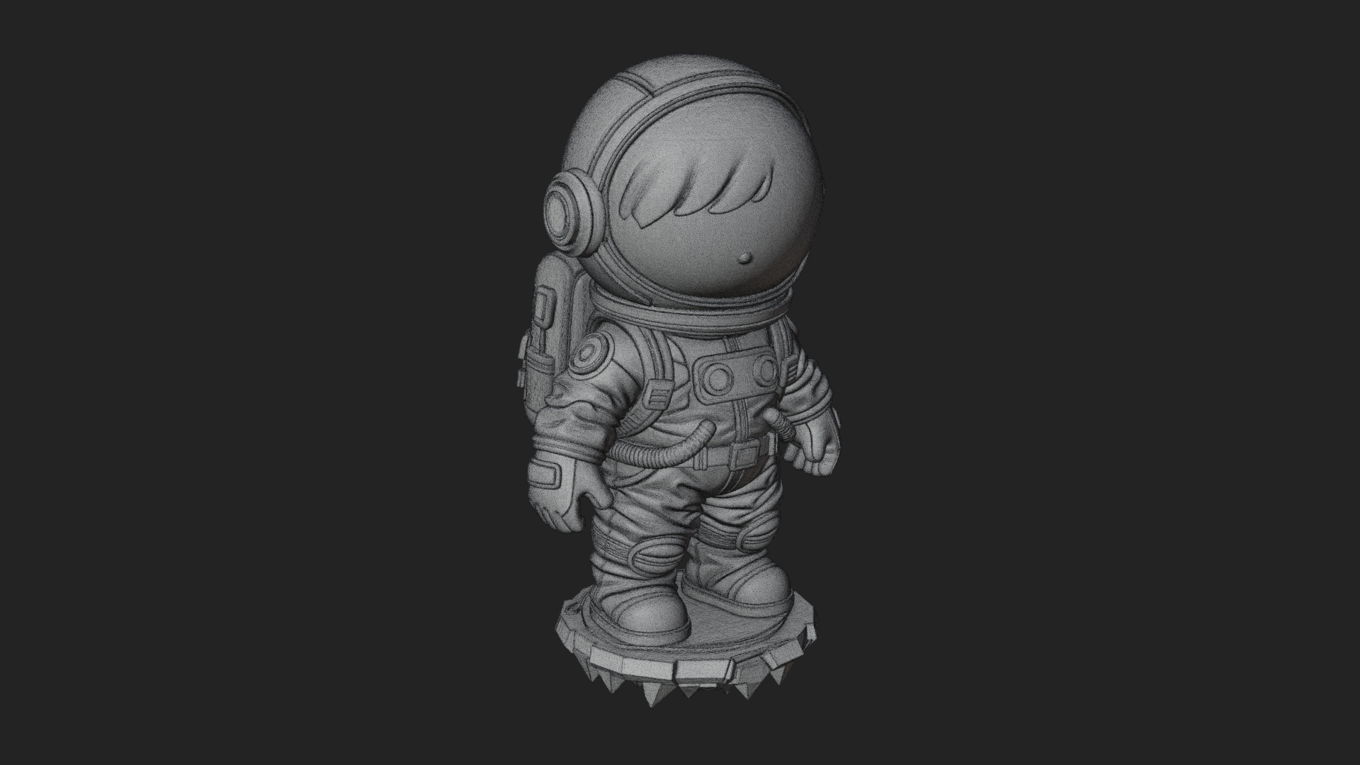 Chibi Astronaut in Suit Statue Design 1 3D Print Model 3D Model